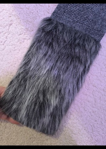 Kız Çocuk Gri Kürklü Tayt - Görsel 3