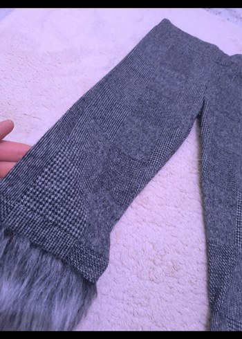 Kız Çocuk Gri Kürklü Tayt - Görsel 2