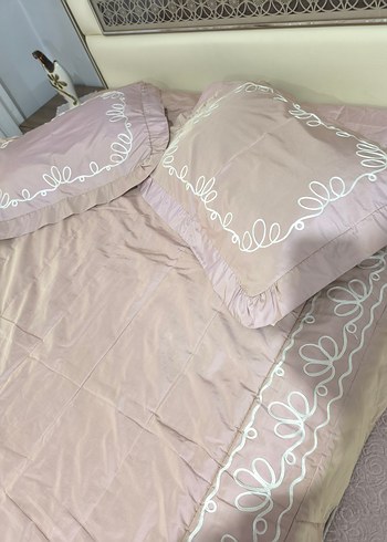 kervan marka Pembe Nakışlı Yatak Örtüsü Seti - Görsel 3