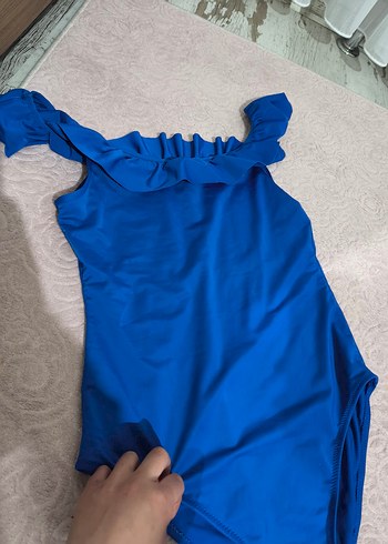 Mavi Fırfırlı Kadın Mayo - Görsel 2