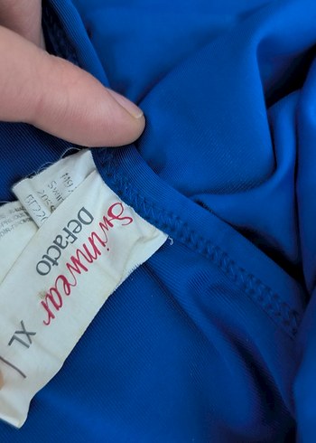 Mavi Fırfırlı Kadın Mayo - Görsel 3