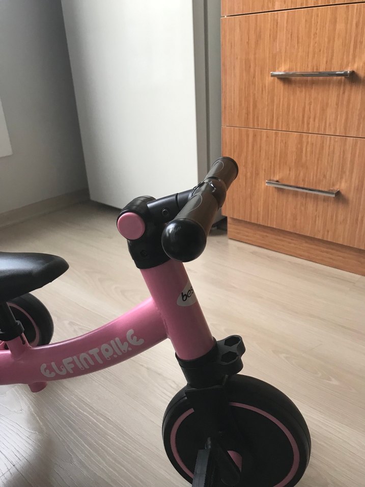 Koyu Pembe Üç Tekerlekli Çocuk denge Bisikleti - Görsel 5