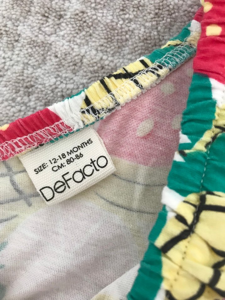 Kız Çocuk Renkli Meyve Desenli Kolsuz Elbise - Görsel 2