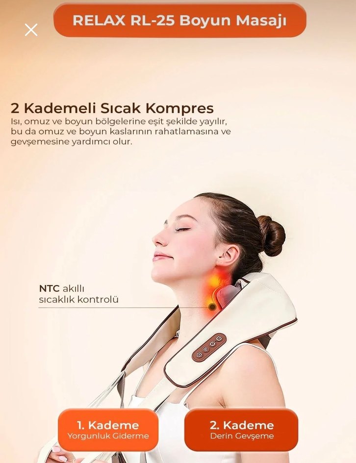 Bej Masajlı Boyun ve Omuz Rahatlatıcı - Görsel 2