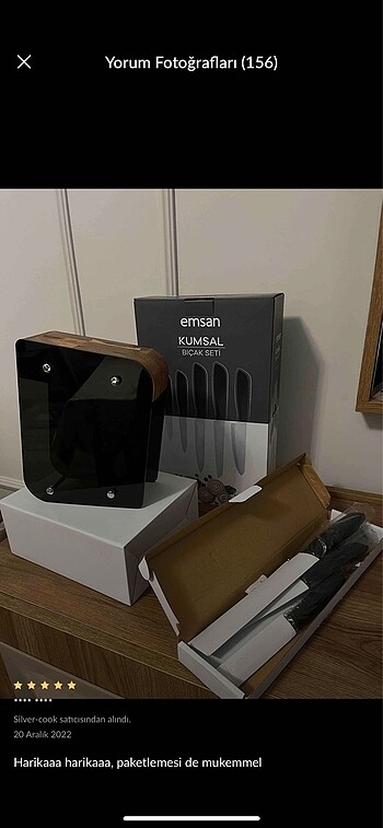  Beden siyah Renk Emsan kumsal bıçak seti