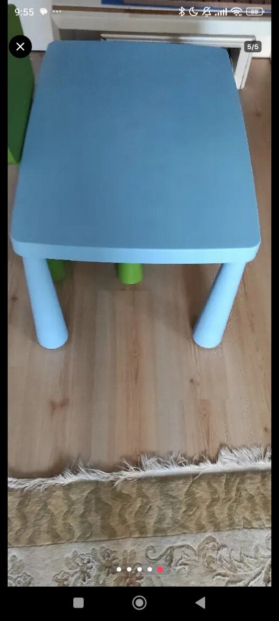 Ikea Mavi Çocuk masa ve Sandalyesi - Görsel 5