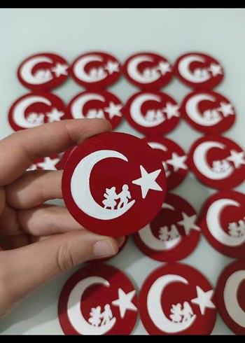 Beden kırmızı Renk Kırmızı Ay Yıldızlı Rozet