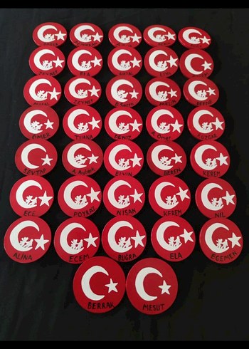 Kişiye Özel Kırmızı Ay Yıldız Rozet