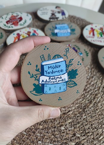 El Yapımı Öğretmen Temalı Ahşap Magnetler - Görsel 8
