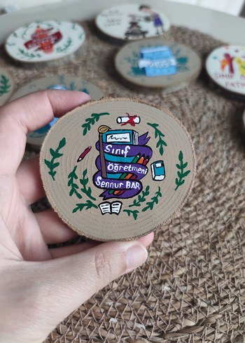 El Yapımı Öğretmen Temalı Ahşap Magnetler - Görsel 15
