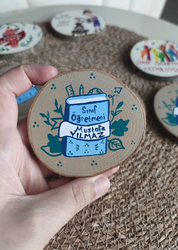El Yapımı Öğretmen Temalı Ahşap Magnetler - Görsel 16