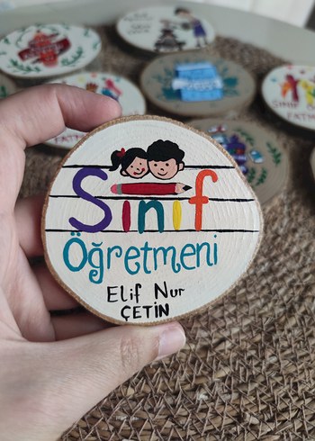 El Yapımı Öğretmen Temalı Ahşap Magnetler - Görsel 7