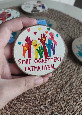 El Yapımı Öğretmen Temalı Ahşap Magnetler - Görsel 4