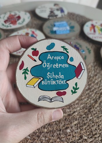 El Yapımı Öğretmen Temalı Ahşap Magnetler - Görsel 9