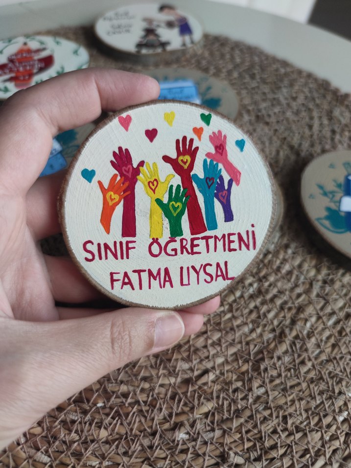 El Yapımı Öğretmen Temalı Ahşap Magnetler - Görsel 4