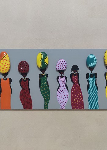 Renkli Kadın Figürleri Dekoratif Tablo - Görsel 9