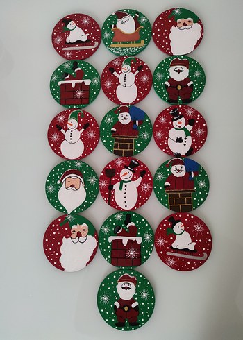 Renkli Yılbaşı Temalı Dekoratif Yuvarlak Süsler - Görsel 2