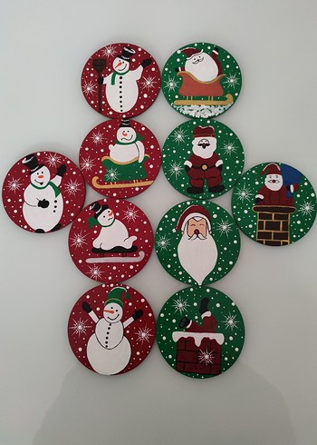 Renkli Yılbaşı Temalı Dekoratif Yuvarlak Süsler - Görsel 15