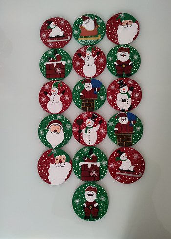 Renkli Yılbaşı Temalı Dekoratif Yuvarlak Süsler - Görsel 4