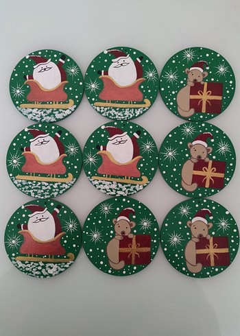 Renkli Yılbaşı Temalı Dekoratif Yuvarlak Süsler - Görsel 9