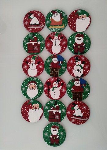 Renkli Yılbaşı Temalı Dekoratif Yuvarlak Süsler - Görsel 3