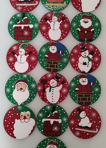 Renkli Yılbaşı Temalı Dekoratif Yuvarlak Süsler - Görsel 6