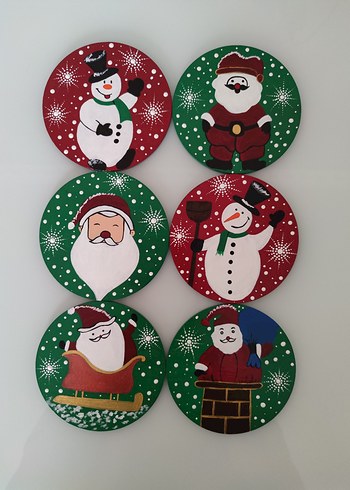 Renkli Yılbaşı Temalı Dekoratif Yuvarlak Süsler - Görsel 8