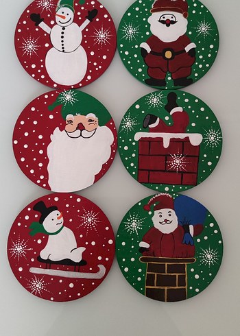 Renkli Yılbaşı Temalı Dekoratif Yuvarlak Süsler - Görsel 10