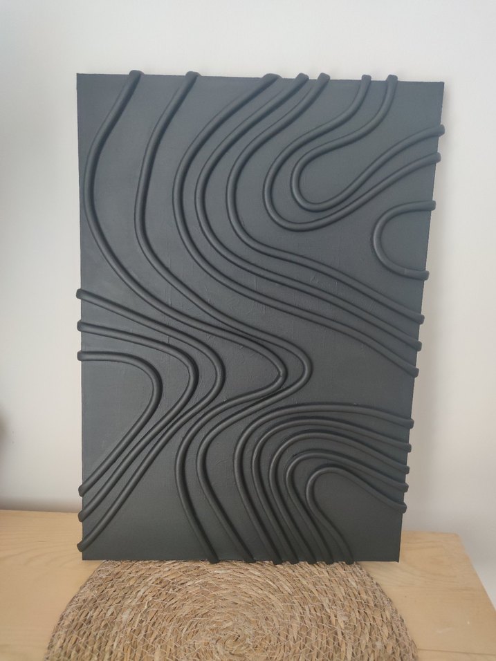 Siyah Kabartmalı Modern Tablo - Görsel 2