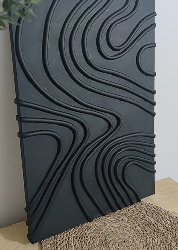 Siyah Kabartmalı Modern Duvar Tablosu - Görsel 3