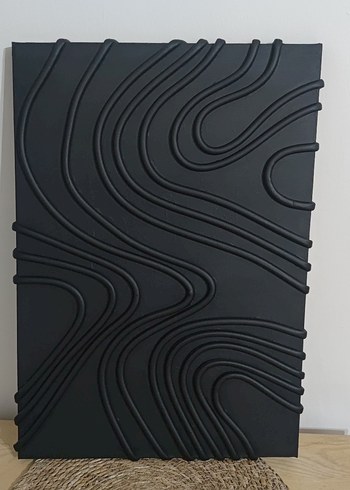 Siyah Kabartmalı Modern Duvar Tablosu - Görsel 5