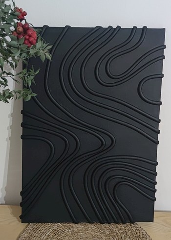 Siyah Kabartmalı Modern Duvar Tablosu - Görsel 9
