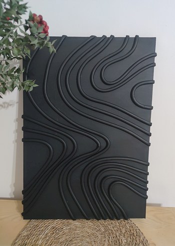 Siyah Kabartmalı Modern Duvar Tablosu - Görsel 2