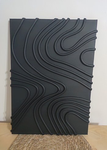 Siyah Kabartmalı Modern Duvar Tablosu - Görsel 7