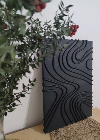 Siyah Kabartmalı Modern Duvar Tablosu - Görsel 8