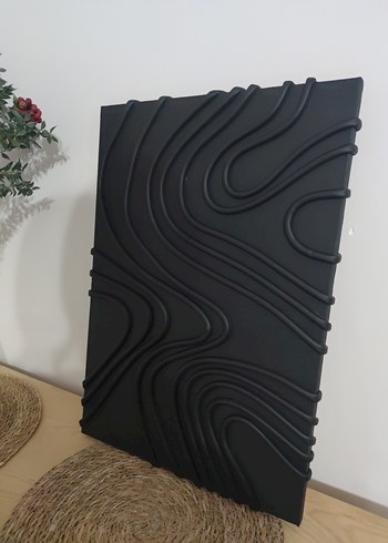 Siyah Kabartmalı Modern Duvar Tablosu - Görsel 6