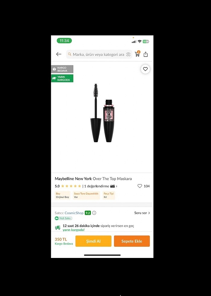 Maybelline rimel ruj - Görsel 5