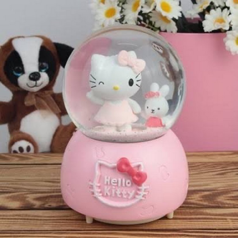 Moryconcept Müzikli Işıklı Hello Kitty Kar Küresi büyük boydur - Görsel 2