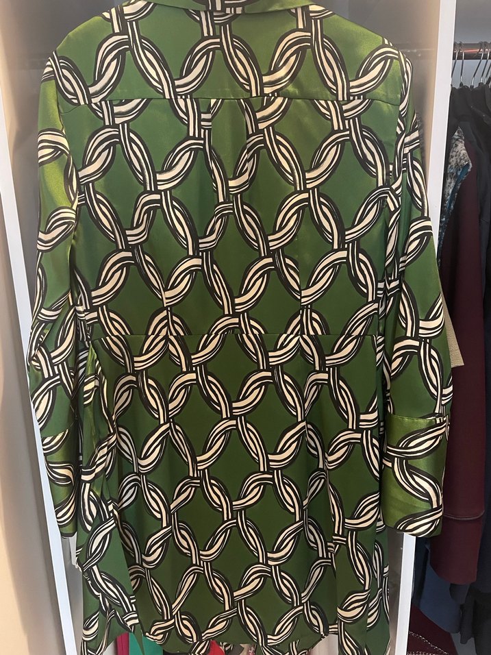 Mango satenimsi Yeşil Kadın Elbise - Görsel 3