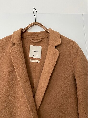 s Beden camel Renk Pull and bear yün karışımlı kaban