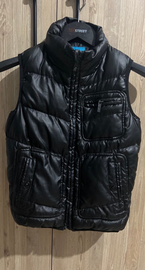 Erkek Deri Kemerli Yelek Siyah - Görsel 2