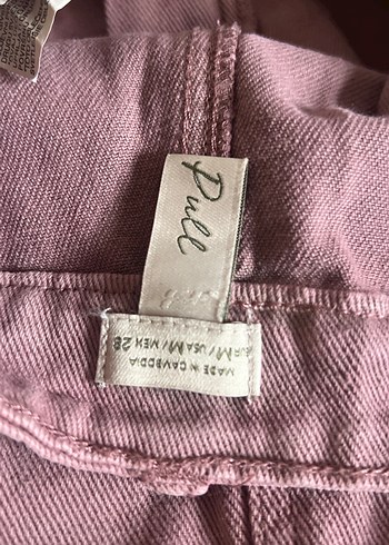 Düğmeli Mor Kot Mini Etek - Görsel 4