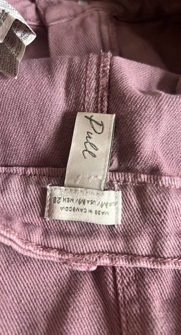 Düğmeli Mor Kot Mini Etek - Görsel 4