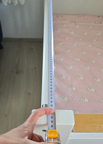 yatsan marka Beyaz Pastel Bebek cocuk  yatağı - Görsel 7