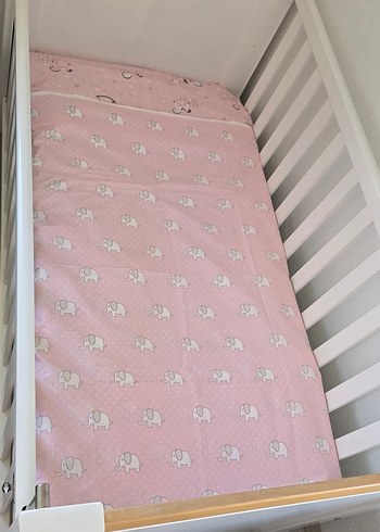 yatsan marka Beyaz Pastel Bebek cocuk  yatağı - Görsel 8