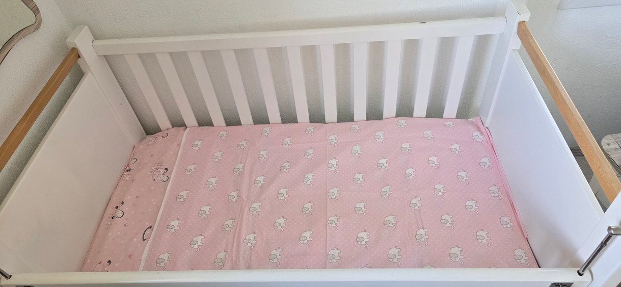 yatsan marka Beyaz Pastel Bebek cocuk  yatağı - Görsel 5