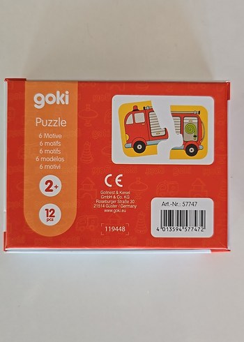 Goki 12 Parça Çocuk Yapbozu 2+ Yaş - Görsel 3