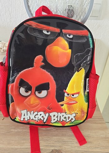 Kırmızı Angry Birds lisanslı Okul Çantası ve Beslenme Çantası