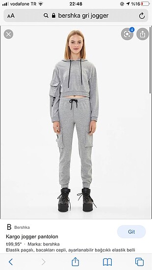 Bershka Gri Jogger Eşofman