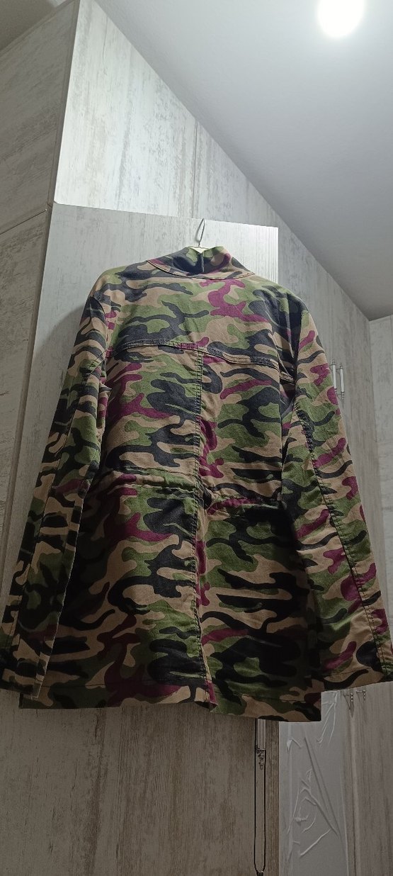 Kadın Çok Renkli Kamuflaj Düğmeli Ceket - Görsel 3